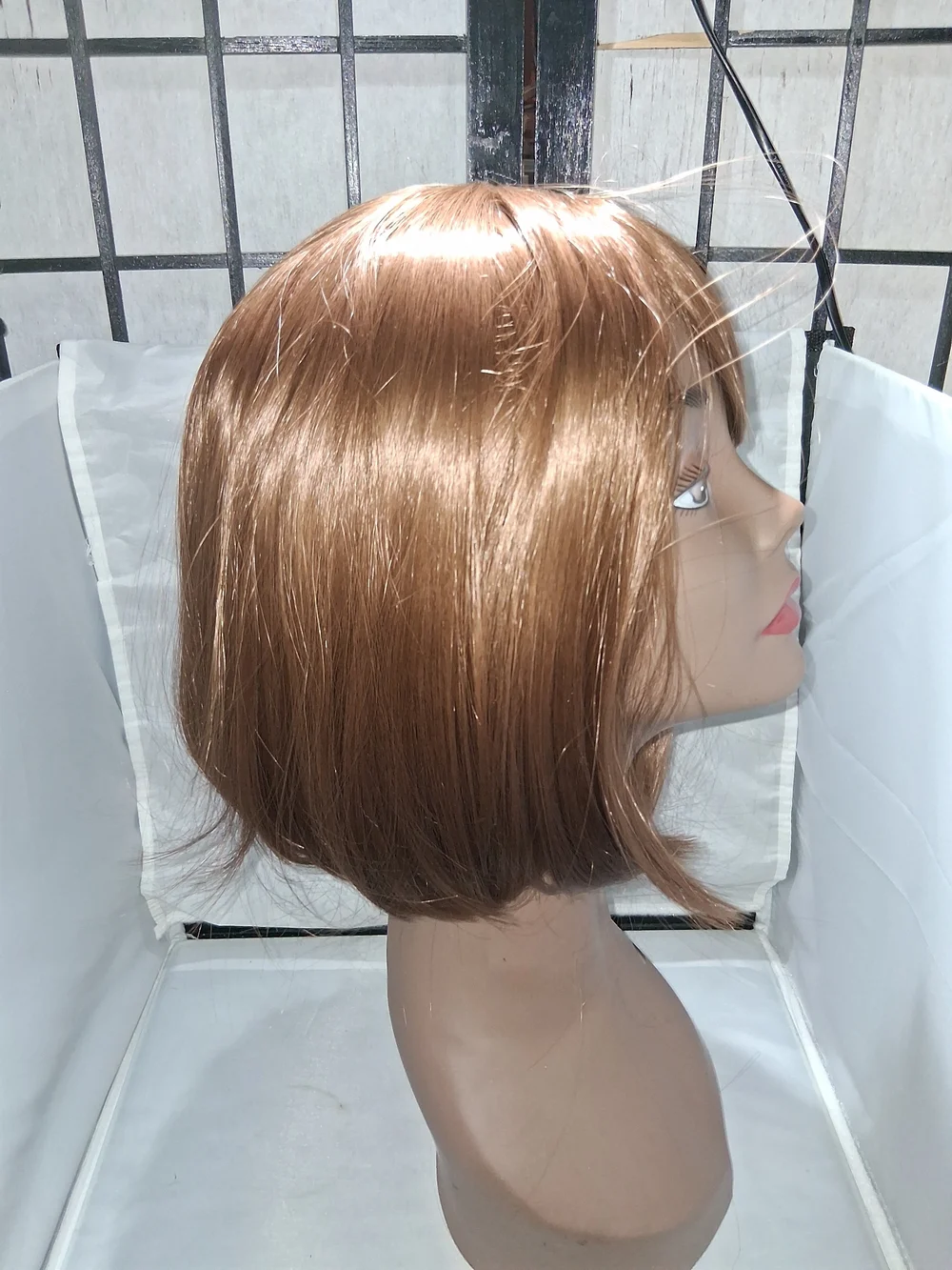 Source Unknown Brown Straight Bob Wig with Bangs